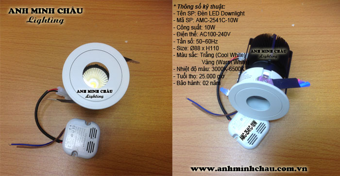 Đèn LED downlight âm trần AMC-2541C-10W